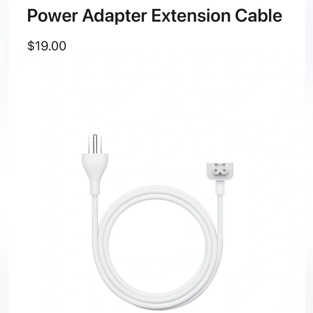 Apple Power Adapter Extension Cable A1 2.5a 125V 3-prong 1.8M NEW